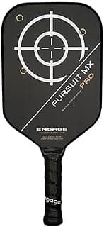 Engage Pursuit Pro MX Pickleball Paddle – Elongated Shape, Raw Carbon Fiber Face, 13mm Control Pro “Black” Core, Vortex Barrier Edge Technology Limits Vibration – Lightweight