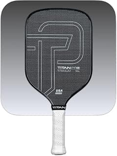 Titan Pro Titanium Carbon Fiber Pickleball Paddle – T700 Carbon Fiber Face, Electroplated Titanium, Nomex Duo Core, USA Pickleball Approved, 14mm & 16mm – Intermediate to Advanced Players