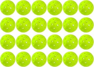 WJX Pickleball Balls 24 Pack, 40-Hole Outdoor Pickleballs, Durable Injection-Molded Training Balls, Outdoor Pickleball Set, Official Size & Weight