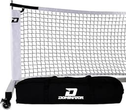 Dominator Standard Portable Pickleball Net - Indoor/Outdoor Regulation Pickleball Net - USAPA Compliant Pickleball Net on Wheels - System Includes Rolling Storage Bag & Locking Wheels