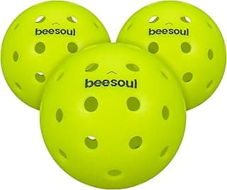 beesoul 3-Pack Premium Pickleball Balls, Outdoor 40-Hole Balls for Consistent Bounce, One-Piece Seamless Design, Built for All Skill Levels