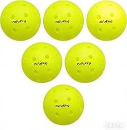 Pickleball Balls 6 Pack, Outdoor 40 Holes Pickleballs with High Visibility, True Flight & Consistent Bounce, Seamless Roto-Molded Design, Durable Crack-Resistant