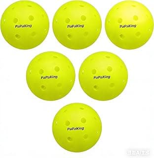 Pickleball Balls 6 Pack, Outdoor 40 Holes Pickleballs with High Visibility, True Flight & Consistent Bounce, Seamless Roto-Molded Design, Durable Crack-Resistant