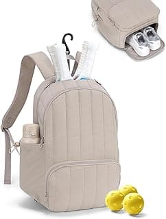 Pickleball Bag, Pickleball Backpack with Shoe Compartment and Paddle Slots, Large Sports Gym Backpack with Wet Pocket