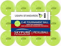 Z-40 Tournament Pickleball Ball, One-Pice molding，High-Visibility Bright Green, 40 Hole Textured Surface for Consistent Bounce, for All Skill Levels