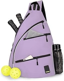 Goloni Pickleball Bag for Women Men, Convertible Pickleball Backpack Sling Bag with Fence Hook, Waterproof Polyester Paddle Bag with Multiple Compartments