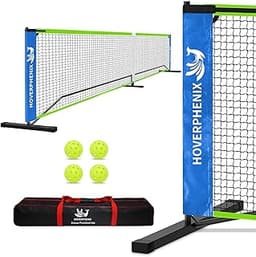 Hoverphenix Portable Pickleball Net for Driveway, 22FT Regularion Size Pickle Ball Net Set for Indoor and Outdoor Use, Weather Resistant Metal Frame