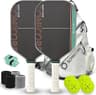Pickleball Paddle Set, T700 Carbon Fiber, 16mm Core for Control & Spin, Includes 1 Paddle, Paddle Sleeve Cover, 2 Wristbands & 1 Grip Tape | Sonicore CourtVibe