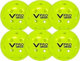 Vulcan | VPRO Flight Outdoor Pickleball Official Ball of The PPA Tour & MLP | 3, 6, 12, 36 & 100 Ball Pack | Hi-Vis Yellow