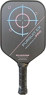 Engage Pursuit Pro EX Pickleball Paddle – Widebody Shape, Raw Carbon Fiber Face, 13mm Control Pro “Black” Core, Vortex Barrier Edge Technology – Jessie Irvine Signature – Lightweight