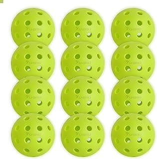 Pro-Grade 40-Hole Outdoor Pickleball Balls 3/4/12 Pack- Pro-Player Tested with Wind-Resistant Design, High-Visibility & 300+ Hit Suitable for Players of All Skill Levels