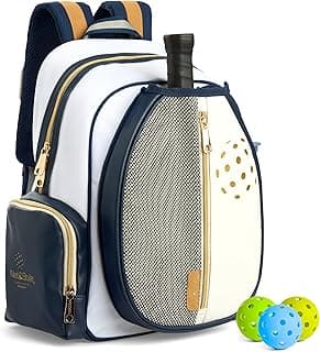 Pickleball Backpack With Paddle Holder Large Capacity Bag For Men And Women With Ball Pocket Water Bottle Storage Stylish Lightweight Design For Outdoor Sports And Travel Use