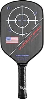 Engage Pursuit Pro1 Pickleball Paddle - Raw T700 Toray Carbon Fiber for Extreme Spin - MachPro Core for Maximum Power & Control (Red-White-Blue, Standard Weight (8.0-8.3oz))