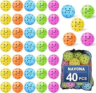 Navona 1 Pack Premium 40-Holes Outdoor Pickleball Balls, Durable Pickleball Balls Outdoor, Perfectly Balanced, High Bounce True Flight