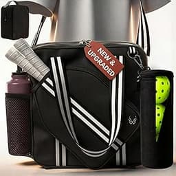 Pickleball Tote Bag - Detachable Cooler & Fence Hooks – Large Sports Bag for Women & Men, Holds Paddles & Balls