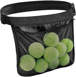 TOBWOLF Adjustable Tennis Ball Band Holder, Pickleball Waist Pouch, Mesh Hip Ball Bag Carrier, Fanny Pack Holding 8-10 Tennis or Pickleball for Cycling, Golf
