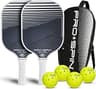 PRO-SPIN Carbon Fiber Pickleball Paddles Set of 2 | Lightweight Pickleball Set with Indoor/Outdoor Balls and Bag – Durable Pickle Ball Paddle Gift for Men, Women & Families