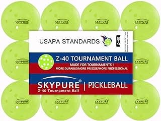 Z-40 Tournament Pickleball Ball, One-Pice molding,High-Visibility Bright Green, 40 Hole Textured Surface for Consistent Bounce, for All Skill Levels