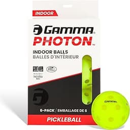 Gamma Photon Indoor Pickleballs Pack of 6, USAPA Approved, High-Visibility, Durable and Ultra-Balanced